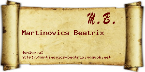 Martinovics Beatrix névjegykártya