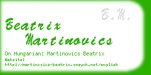 beatrix martinovics business card